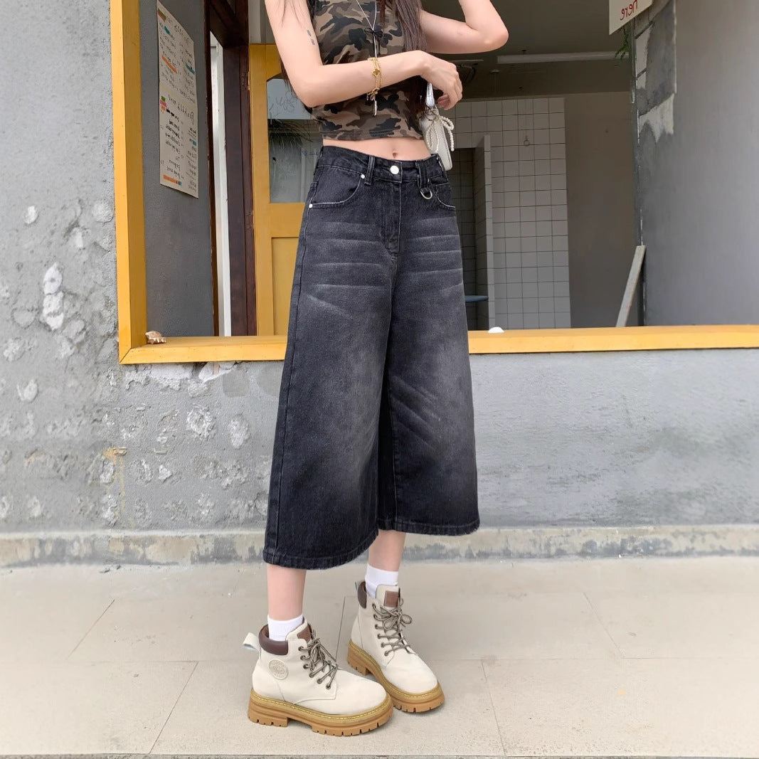 Damen Weite Denim-Culotte im modischen Urban-Look mit lässigem Schnitt Drune