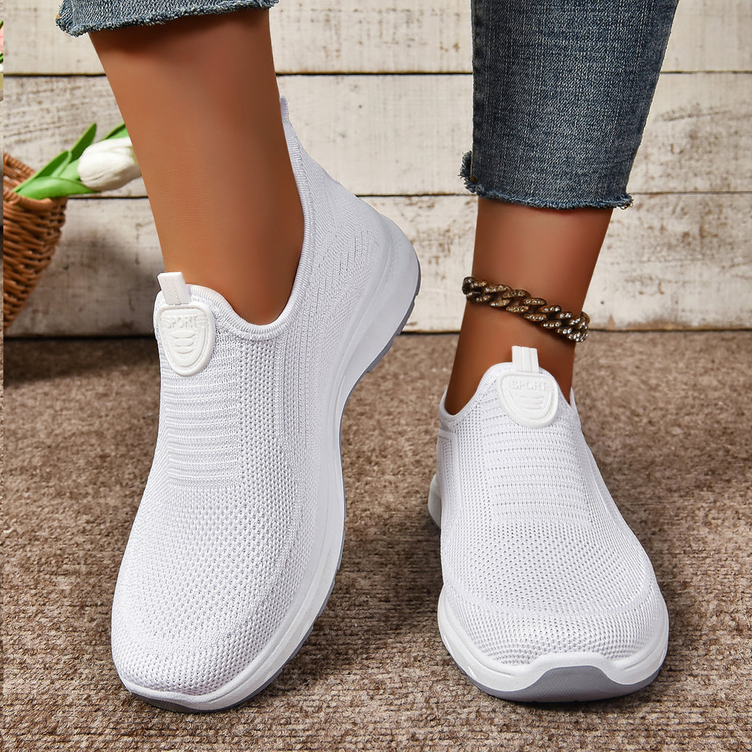 Damen nan gestrickter Slip-On Komfort-Walking-Sneaker mit sockenähnlichem Einstieg und dämpfender Memory-Komfortsohle Drune
