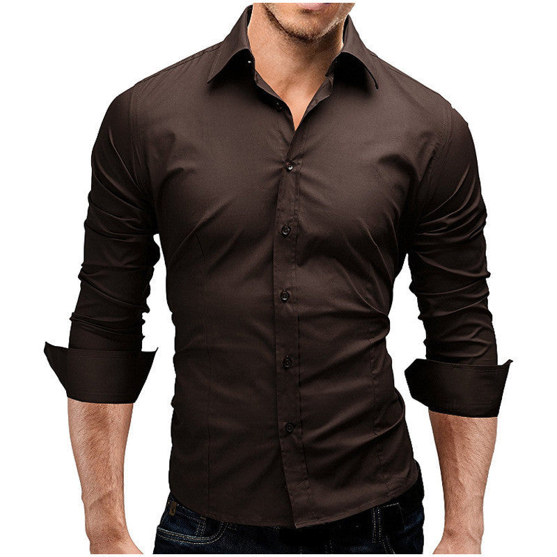 Herren nan tailliertes Businesshemd mit Cutaway-Kragen und Stretch-Baumwollmix Drune
