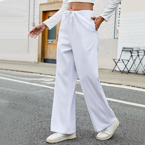 Damen Weite Jogginghose mit elastischem Bund und praktischen Taschen Drune