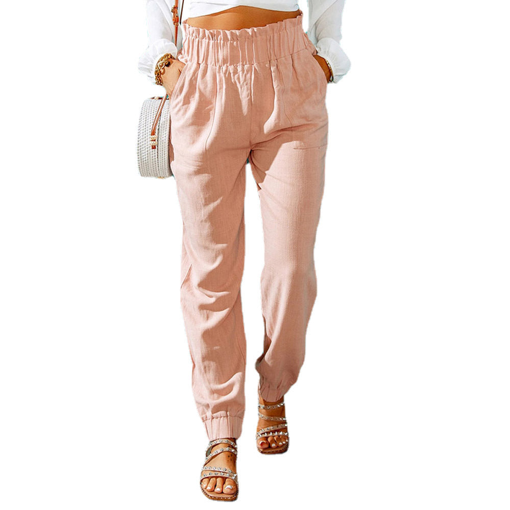 Damen Bequeme und elegante Sommerhose mit elastischem Bund und praktischen Taschen Drune