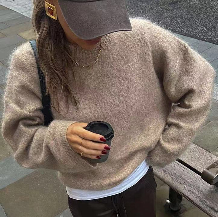 Damen lässiger, oversized Pullover aus weichem Strick Drune
