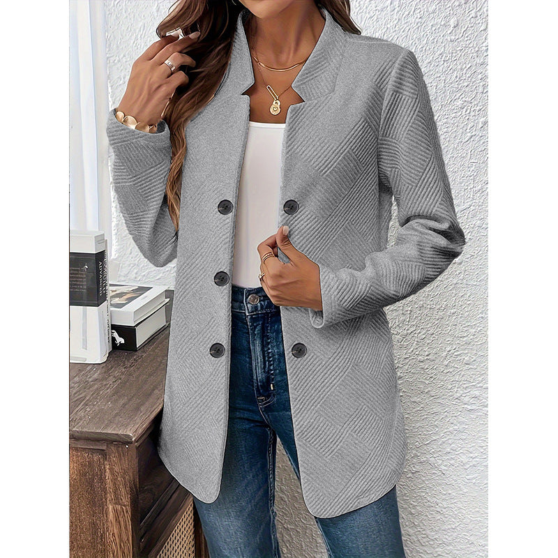 Damen klassischer Blazer mit strukturiertem Design und modernen Knopfdetails Drune