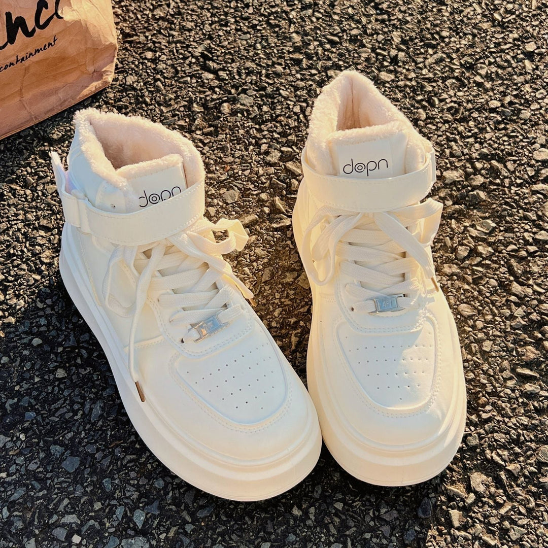 Damen Hohe Winter-Sneaker mit warmem Innenfutter und praktischem Klettverschluss Drune