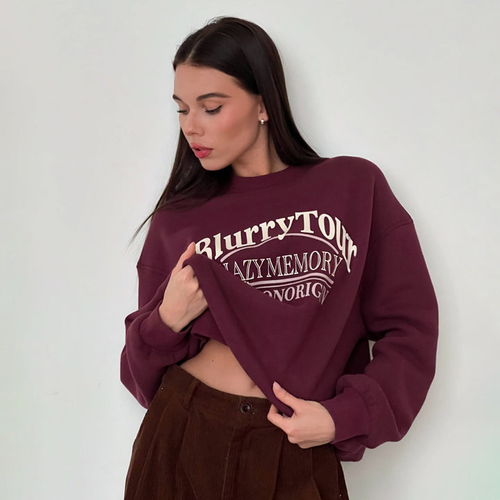 Damen Sweatshirt mit stilvollem Logo und lässigem Schnitt Drune
