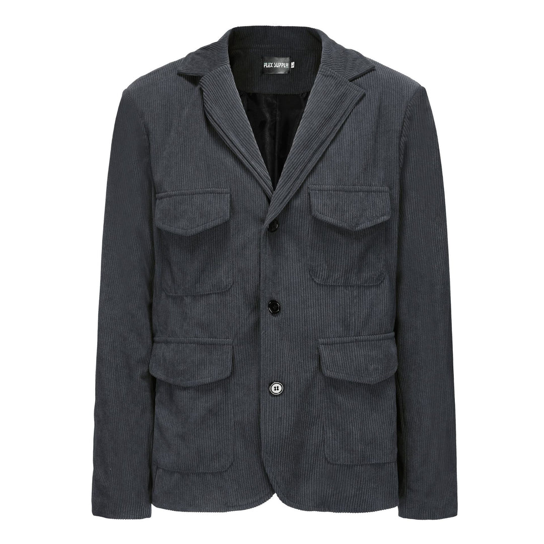 Damen lässige Cordjacke mit aufgesetzten Taschen Drune