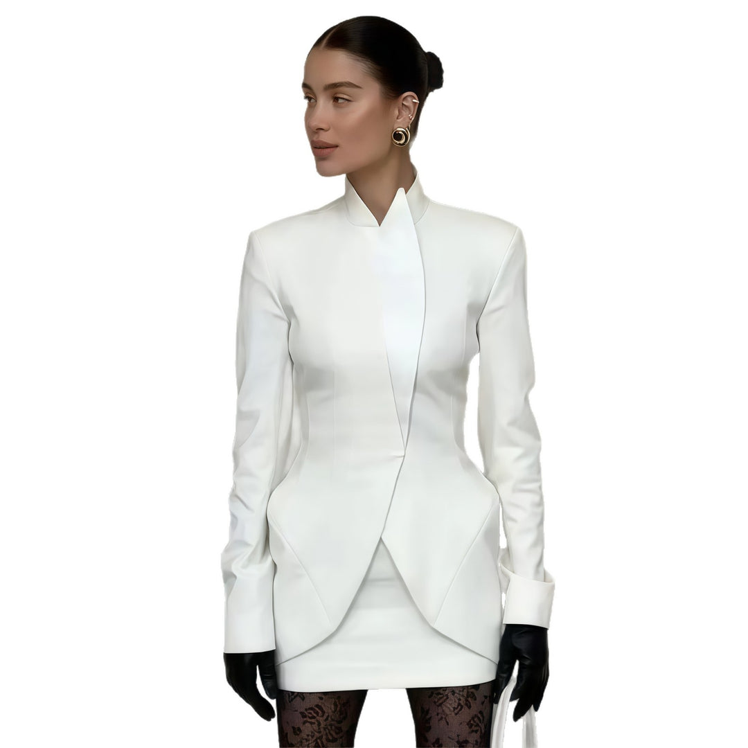 Damen Eleganter Blazer mit asymmetrischem Schnitt und tailliertem Design Drune