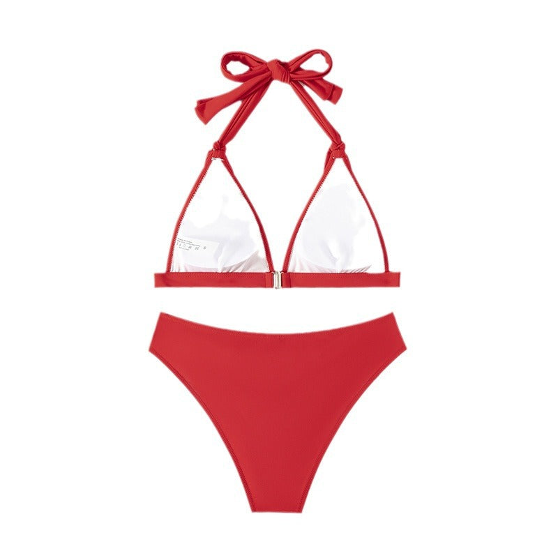 Damen Triangel-Bikini mit elastischem Halter und asymmetrischem Schnitt Drune