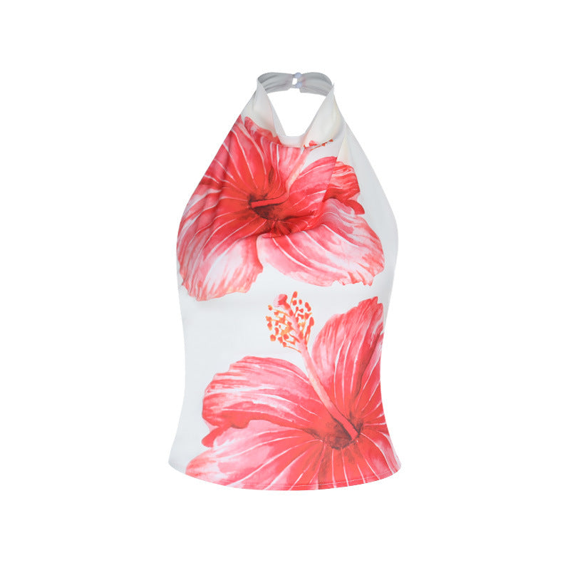 Damen Hochgeschlossene Blumenshirt mit Cut-Outs Drune