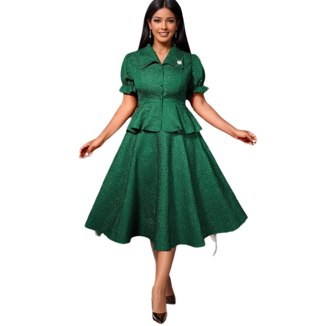 Damen Elegantes Wickelkleid mit extravagantem Taillenschnitt Drune