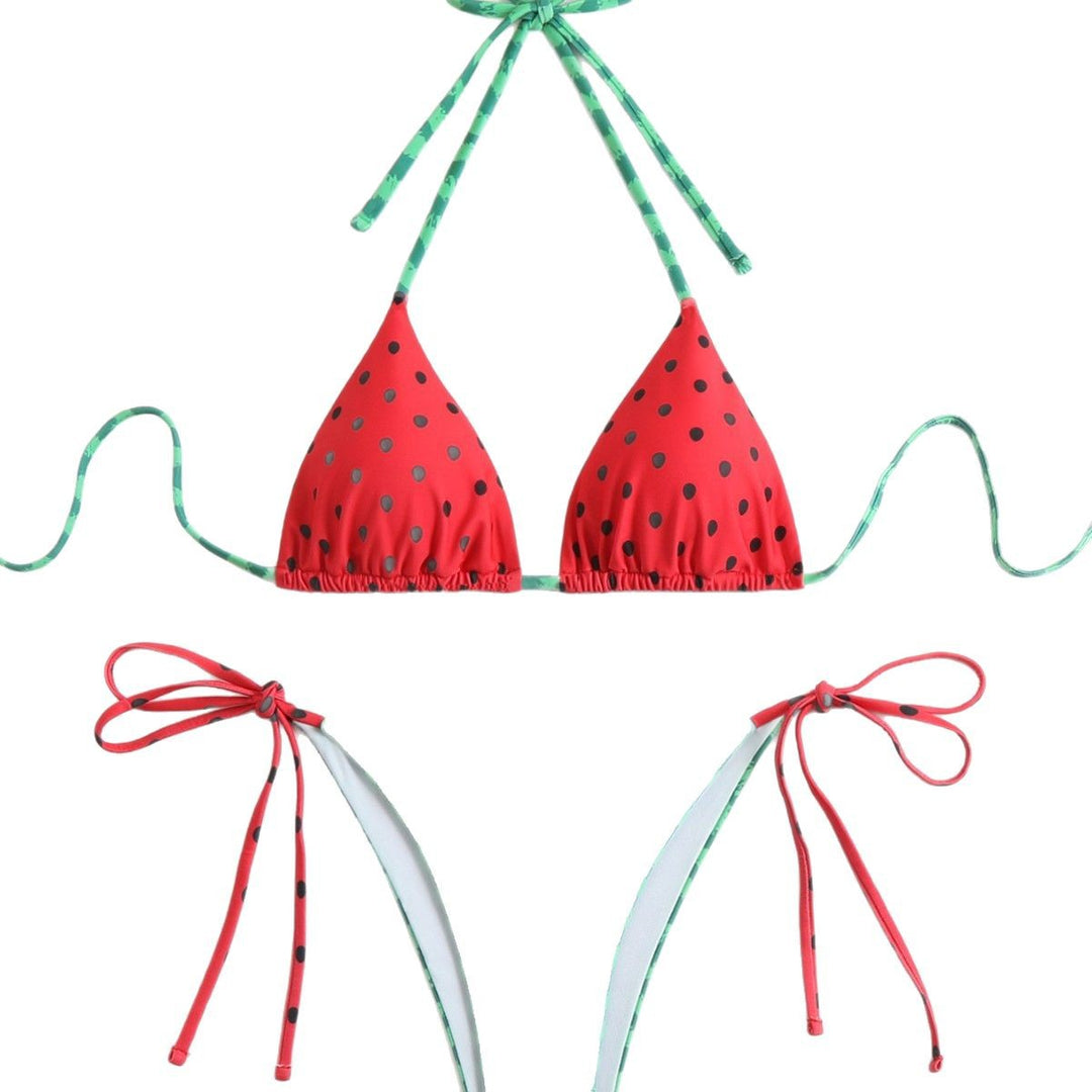 Damen Triangel-Bikini-Set mit auffälligem Fruchtdesign Drune