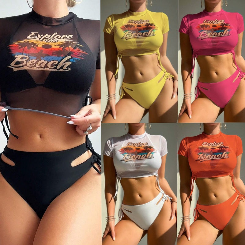 Damen Bikiniset mit modischem Crop-Top Drune