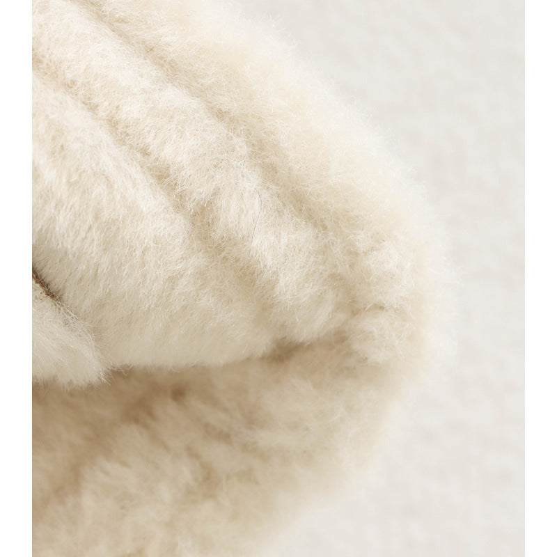 Damen Teddyjacke mit Button-Details und zwei aufgesetzten Taschen Drune