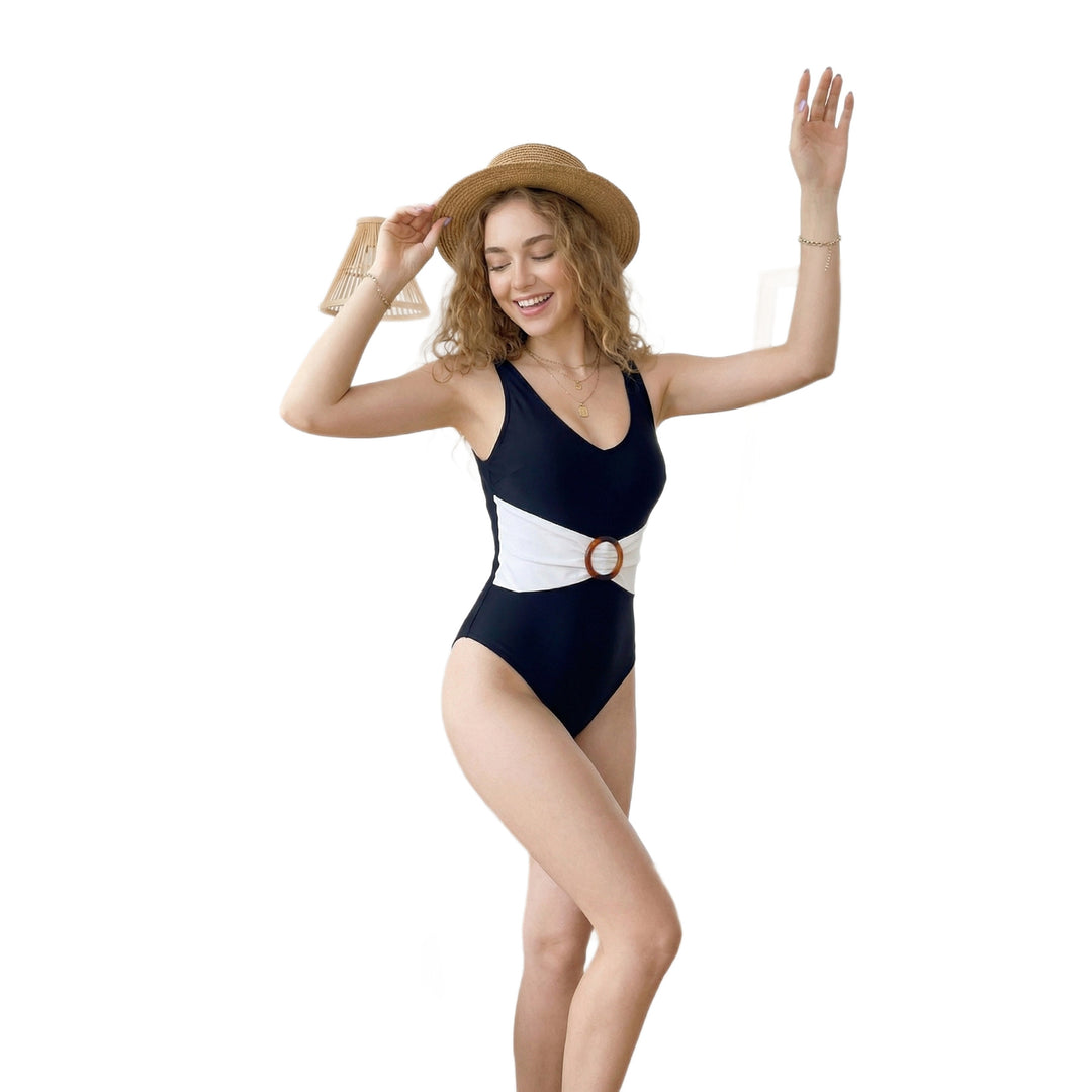 Damen Eleganter Einteiler mit herausnehmbaren Polstern und modischen Akzenten Drune