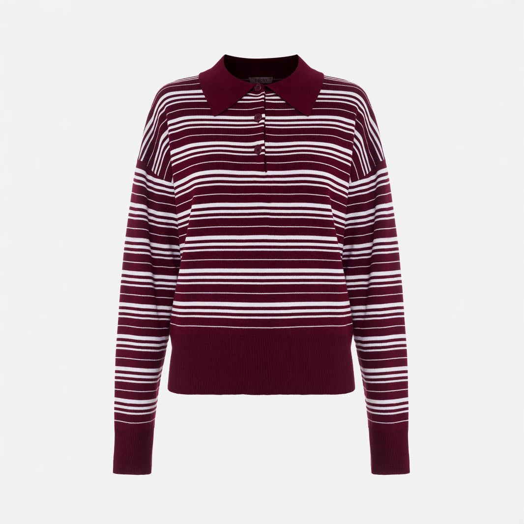 Damen gestreifter Cardigan mit lässiger Passform Drune