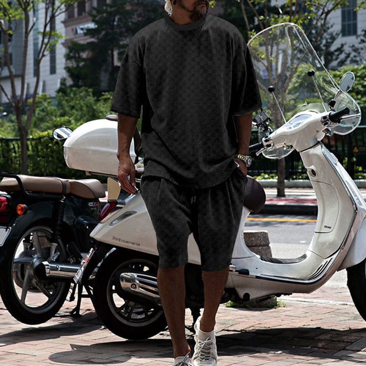 Herren komfortables Sommer-Set mit Übersize-T-Shirt und Shorts Drune