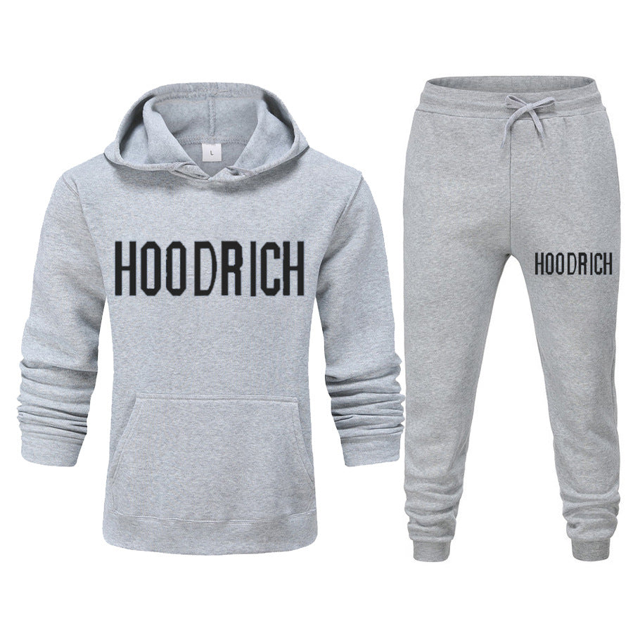 Damen Sportliches Hoodie- und Jogginghose-Set mit kontrastierendem Logo Drune