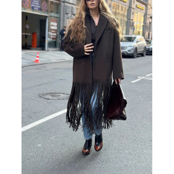 Damen Oversized Fransenjacke Drune