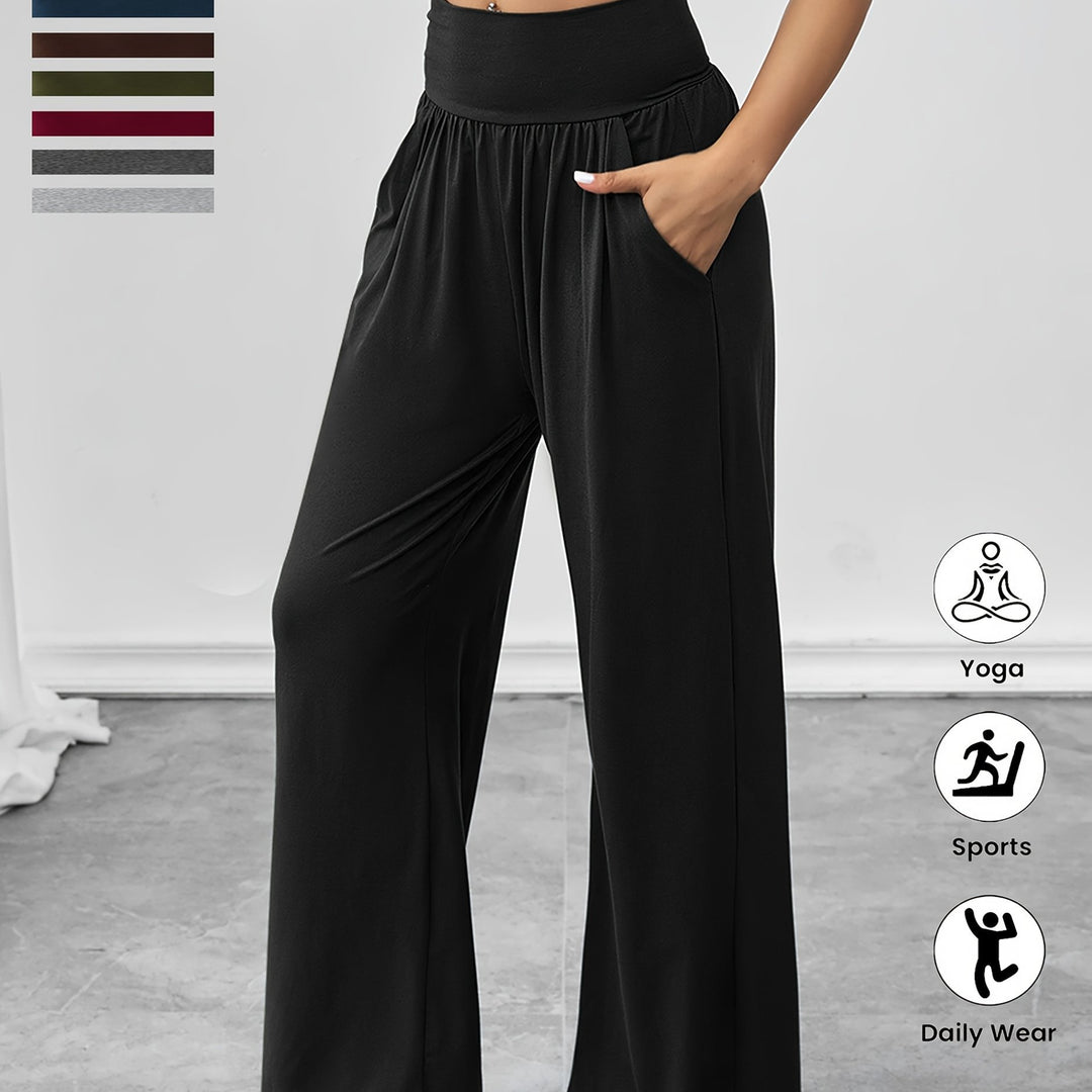 Damen gemütliche Freizeithose mit elastischem Bund und Seitentaschen Drune