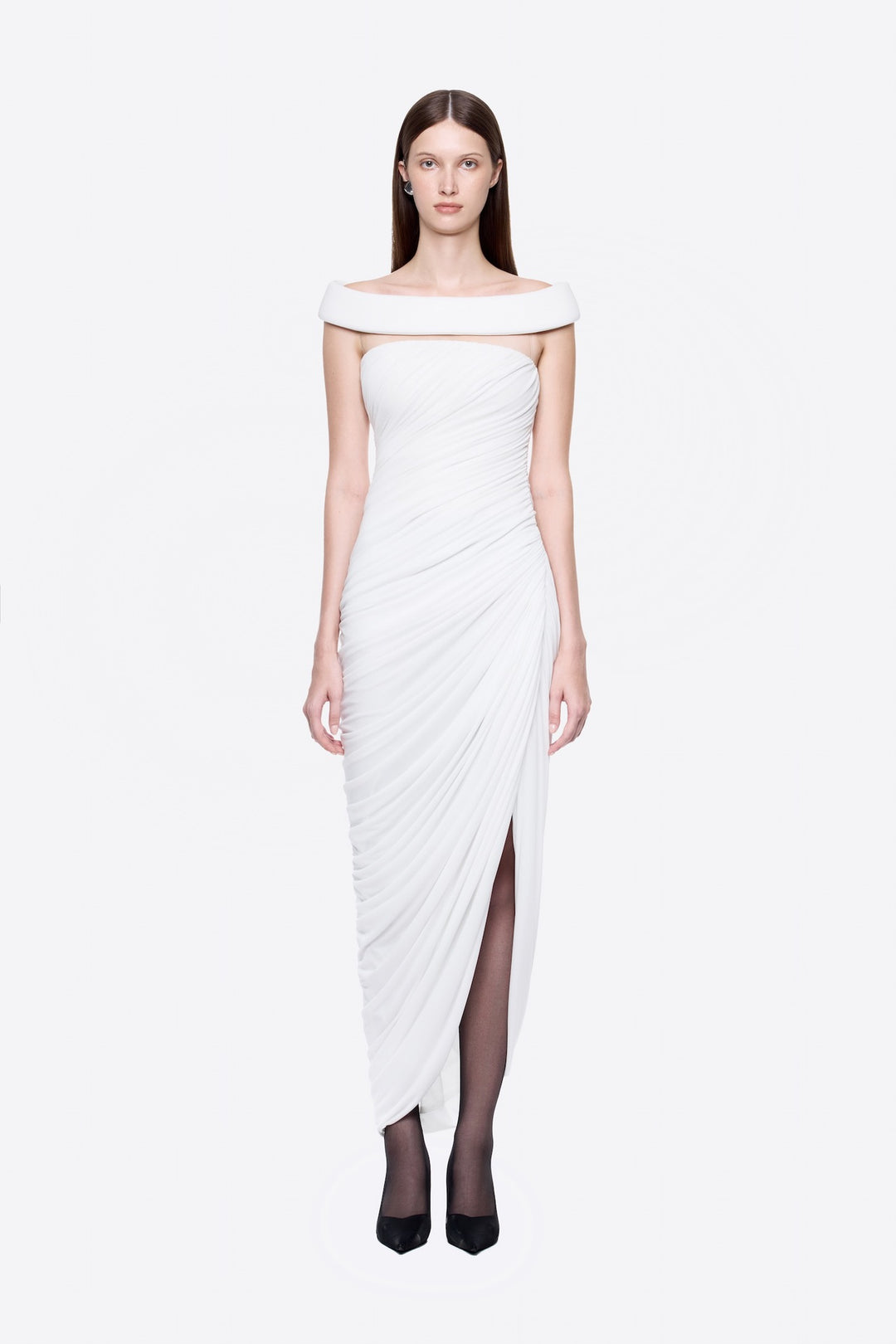 Damen Elegantes Cleopatra-Kleid mit tiefem Ausschnitt und drapiertem Rock Drune