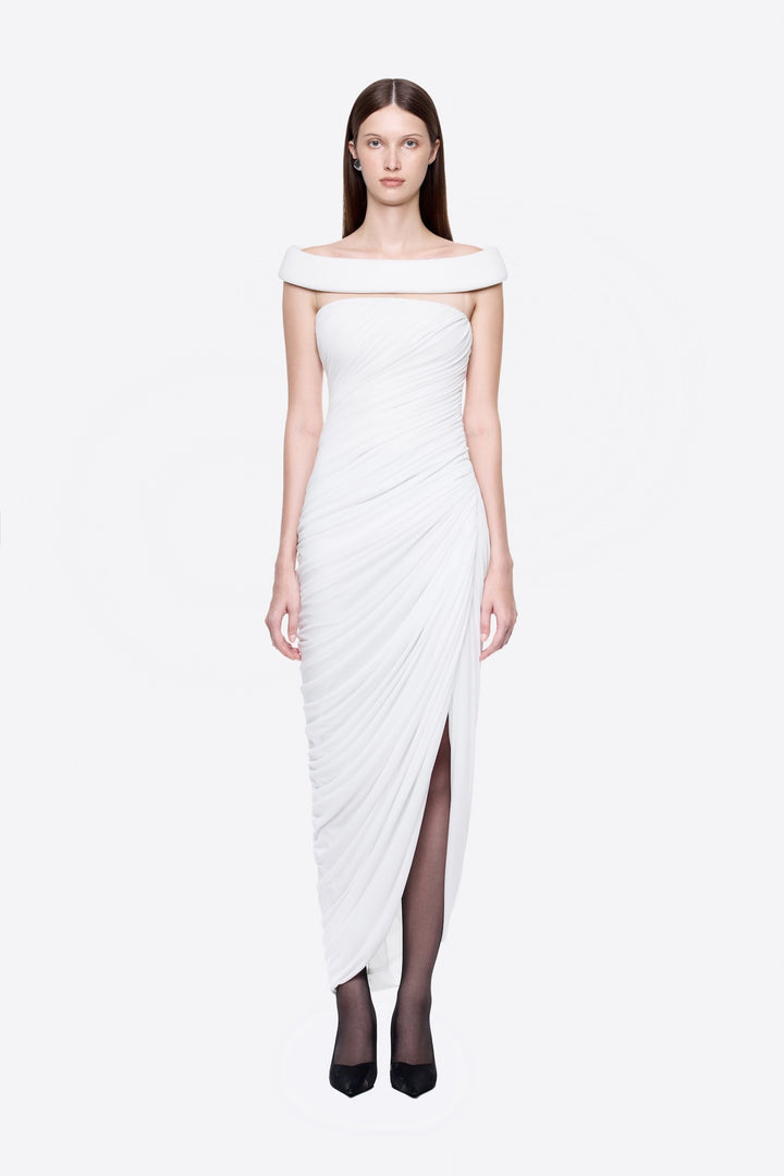 Damen Elegantes Cleopatra-Kleid mit tiefem Ausschnitt und drapiertem Rock Drune