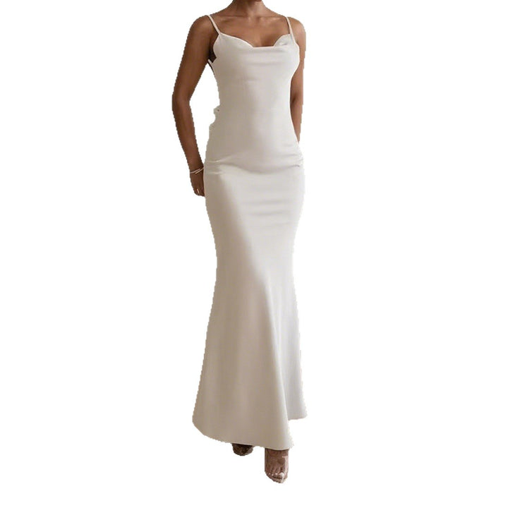 Damen Elegantes und figurbetontes Abendkleid mit schmalen Trägern Drune