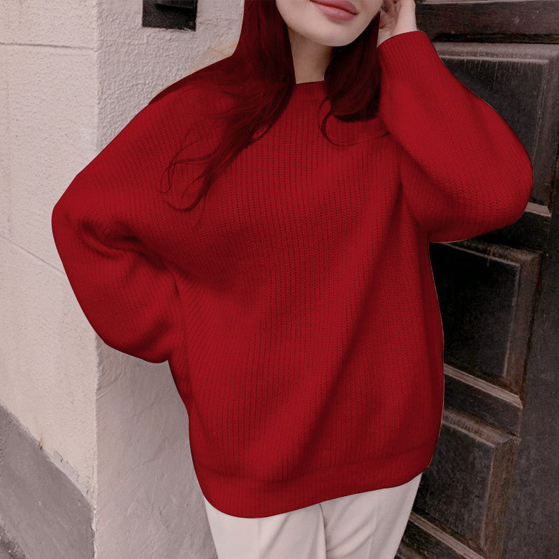 Damen oversized Strickpullover mit lockerem Schnitt und feiner Textur Drune