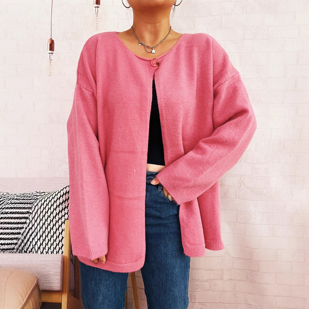 Damen lässiger Strickcardigan mit offenem Schnitt und weichen Materialien Drune