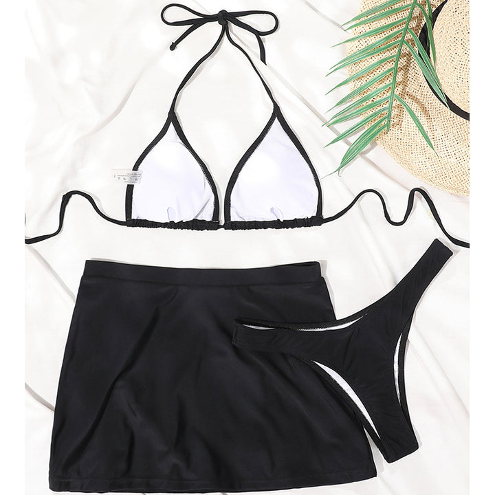 Damen Bikini-Set mit sexy Triangel-Oberteil und modischem Rock Drune