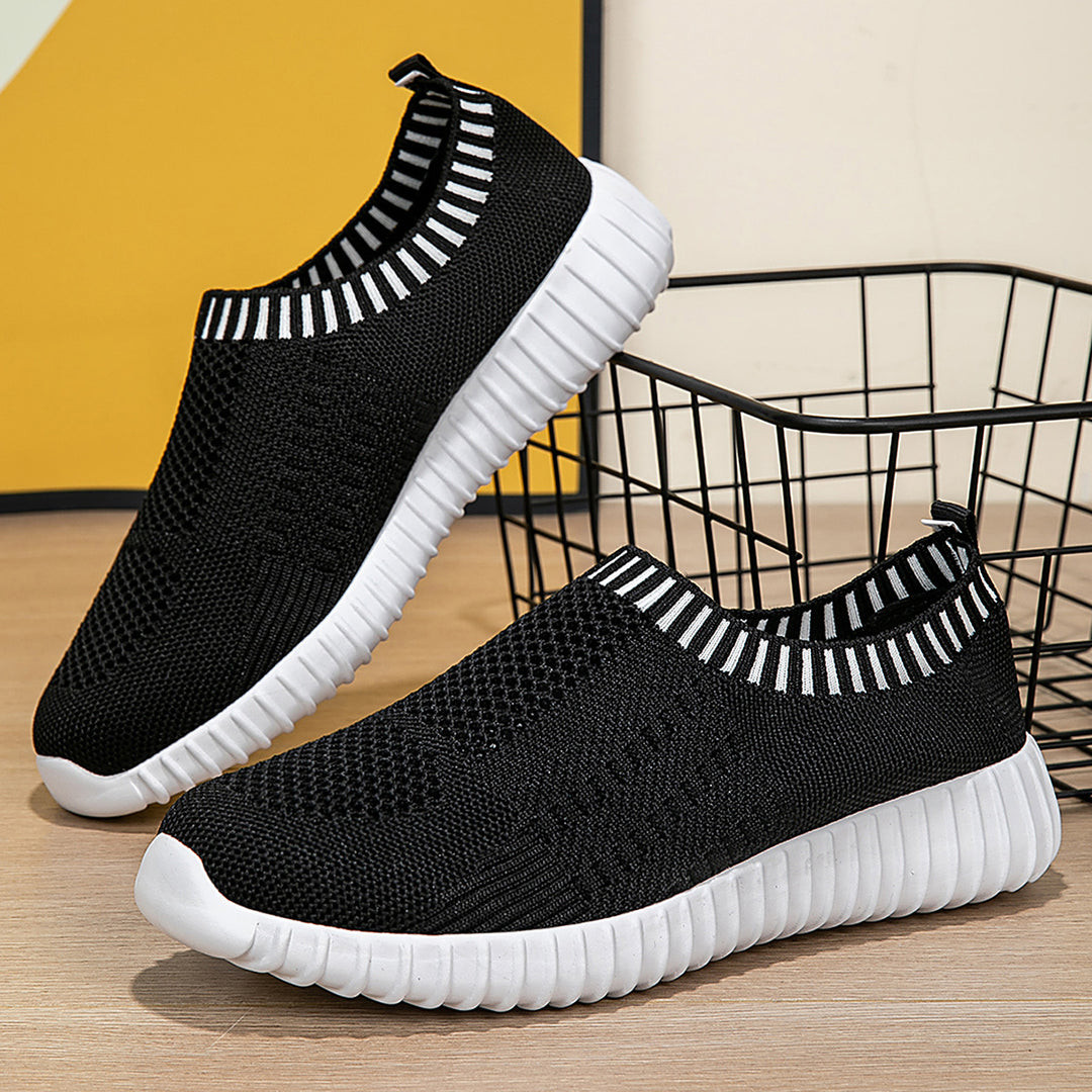 Damen nan elastischer Schlupf-Komfort-Sneaker mit dreidimensionaler Strickstruktur und profilierter Leichtsohle Drune