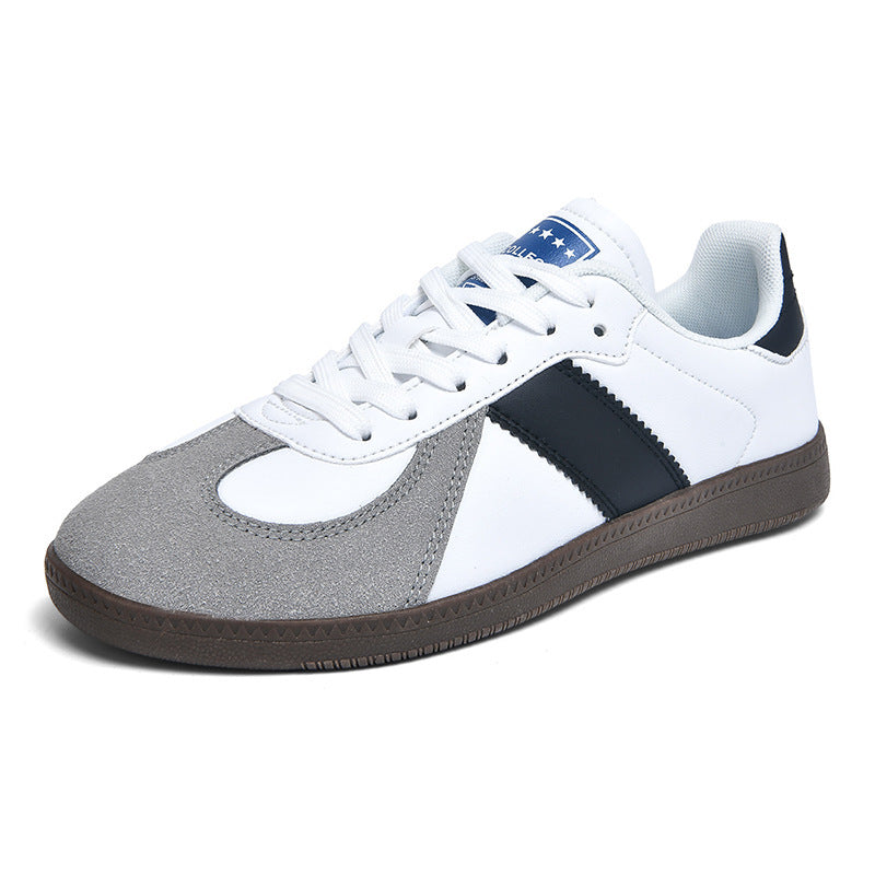 Unisex nan urbaner Tennis-Sneaker mit Veloursleder-Overlays gepolstertem Fersenkragen und vulkanisierter Gummisohle Drune