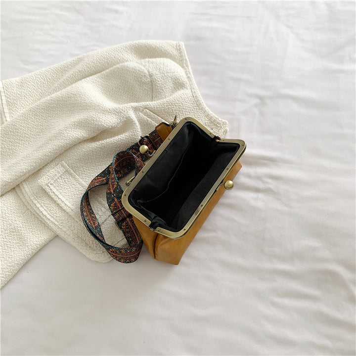 Damen Vintage-inspirierte Kiss Lock Clutch-Tasche Drune