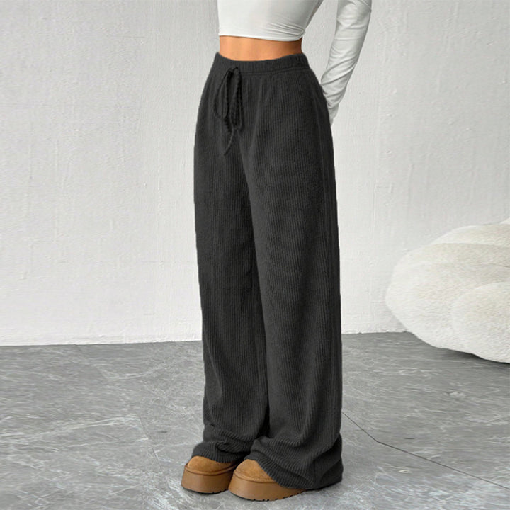 Damen weite Strick-Hosen mit elastischem Bund Drune