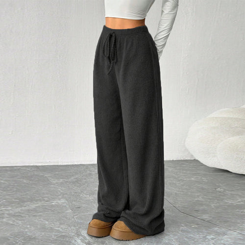 Damen weite Strick-Hosen mit elastischem Bund Drune