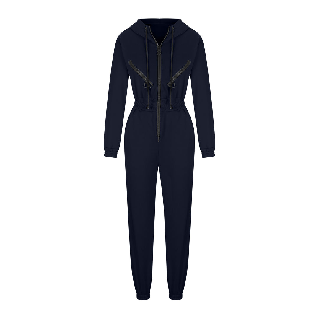 Damen nan kurzes Halbzip-Loungewear-Set mit elastischem Taillenbund und oversized Schnitt Drune