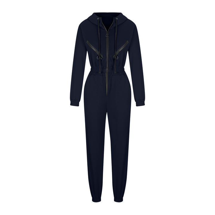 Damen nan kurzes Halbzip-Loungewear-Set mit elastischem Taillenbund und oversized Schnitt Drune