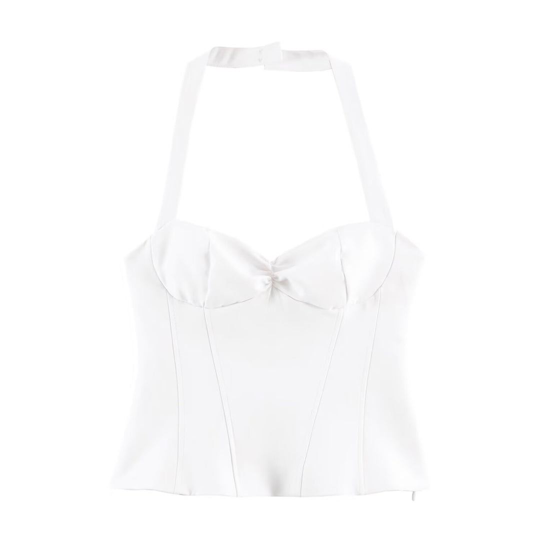 Damen Corsage-Top mit verstellbaren Trägern und verspieltem Punkten-Design Drune