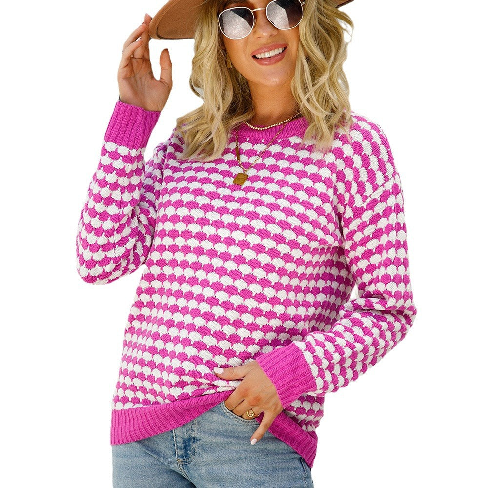 Damen süßer Pullover mit Herzmuster Drune
