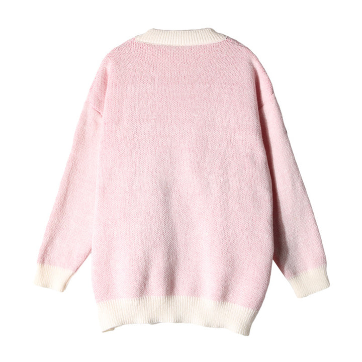 Damen Grobstrickpullover mit auffälligem Schriftzug und lässigem Schnitt Drune