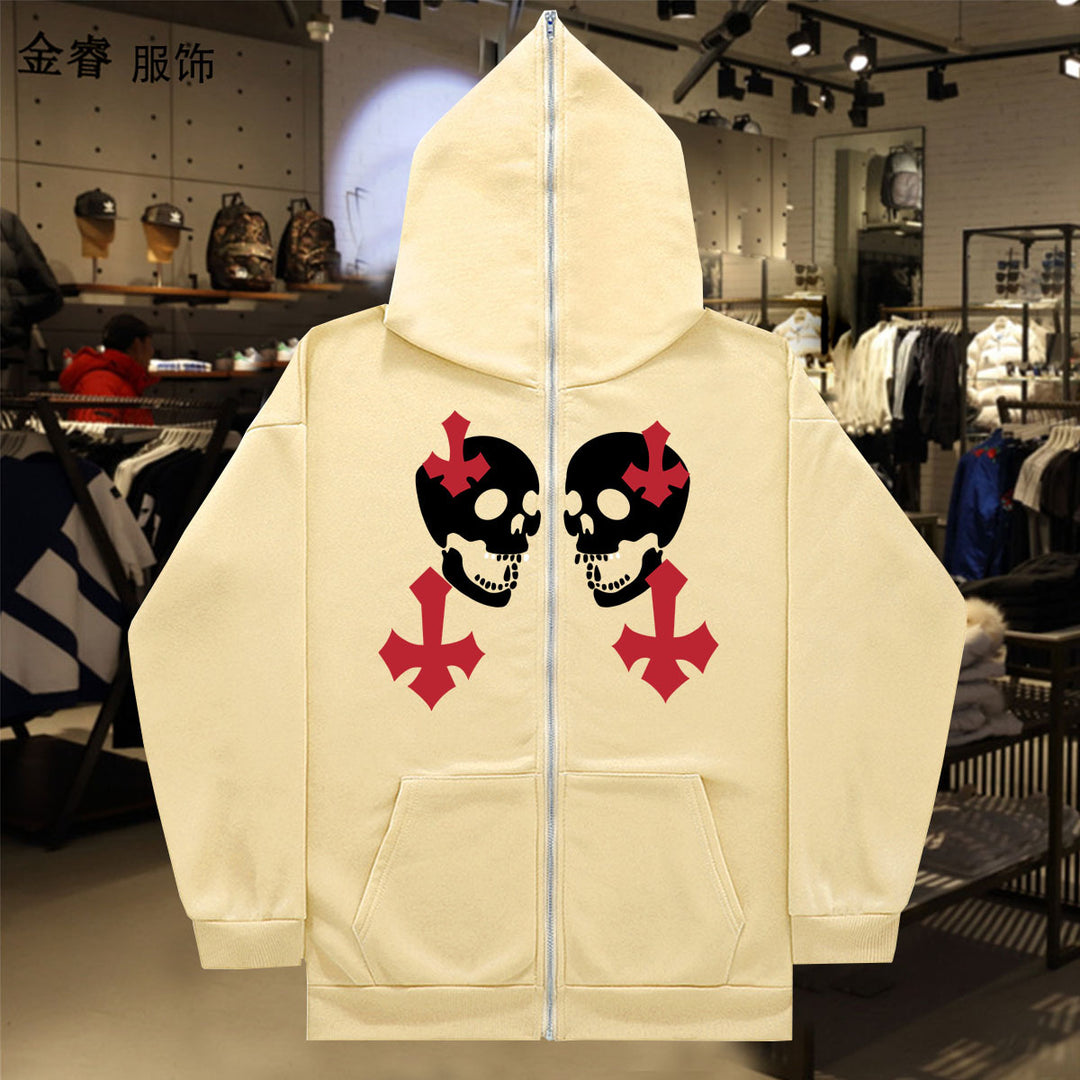 Damen Kapuzenjacke mit auffälligem Totenkopf-Design Drune
