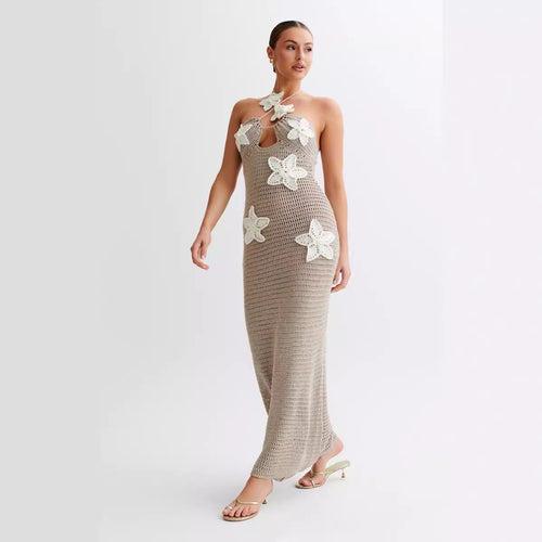 Damen Häkelkleid mit floralem Design Drune
