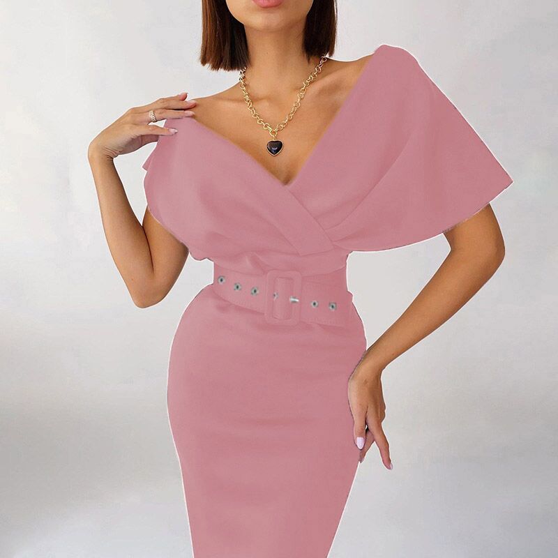 Drune | Off-Shoulder Tailliertes Kleid mit Gürtel