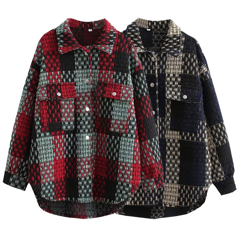 Damen Übergangsjacke im Patchwork-Design mit praktischen Taschen und lässigem Schnitt Drune
