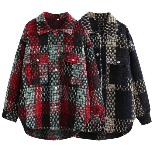 Damen Übergangsjacke im Patchwork-Design mit praktischen Taschen und lässigem Schnitt Drune