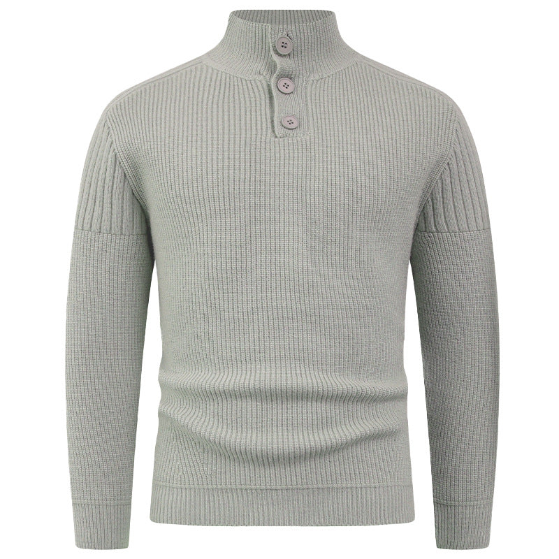 Herren innovativer Halbreißverschluss Pullover mit Rippstruktur Drune