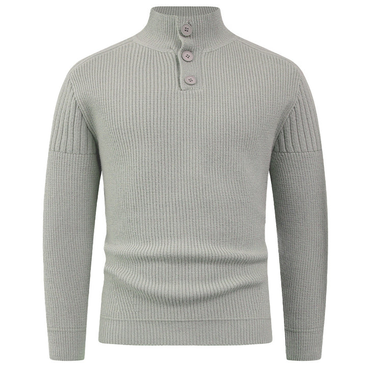 Herren innovativer Halbreißverschluss Pullover mit Rippstruktur Drune
