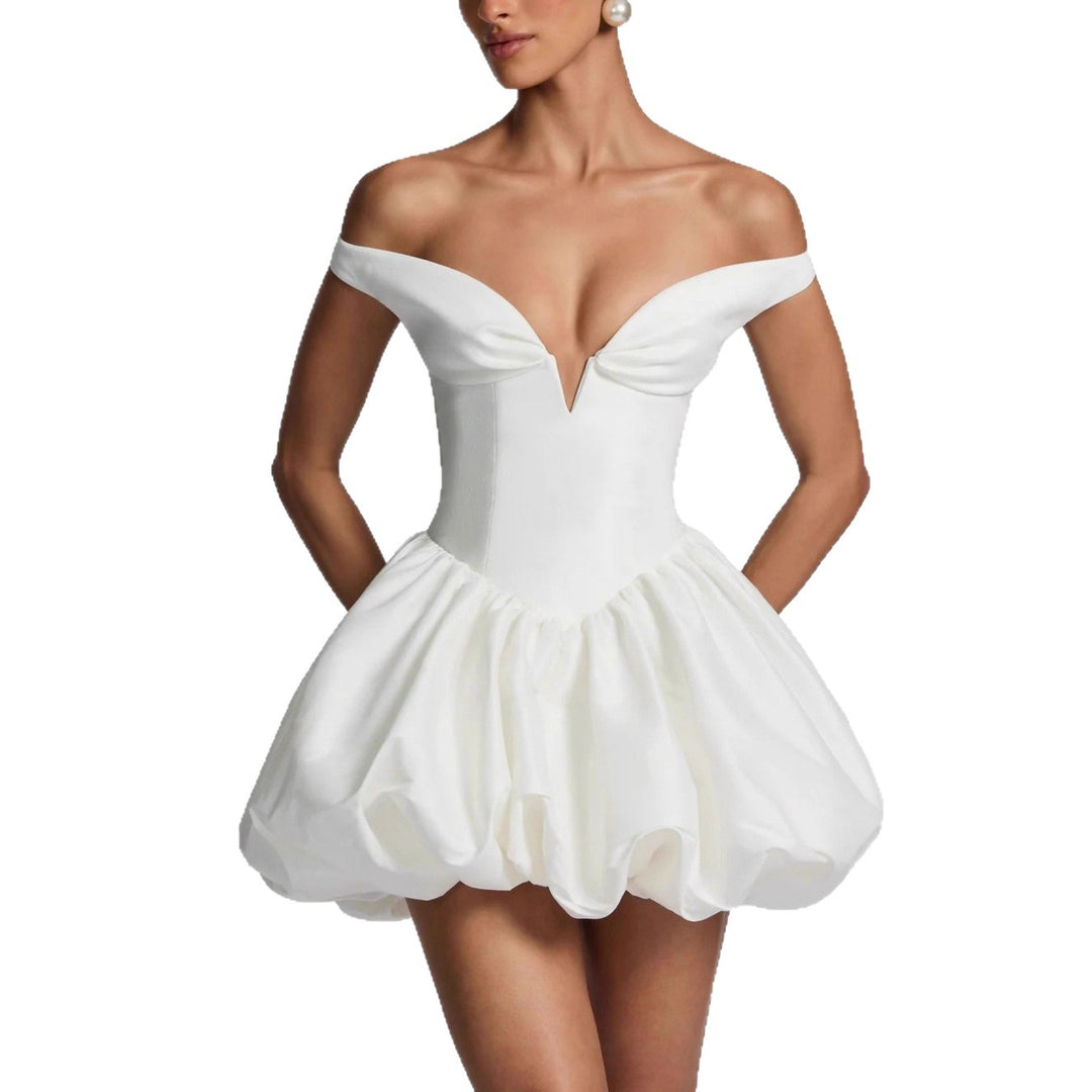Damen Elegantes Ballkleid mit schulterfreiem Ausschnitt und voluminösem Rock Drune