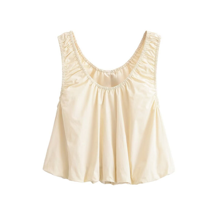 Damen fließendes Tanktop mit strukturierten Rüschen Drune