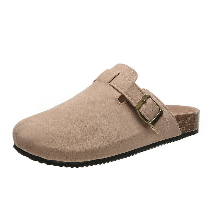 Damen Clogs mit elegantem Lederobermaterial und modischem Schnallen-Design Drune