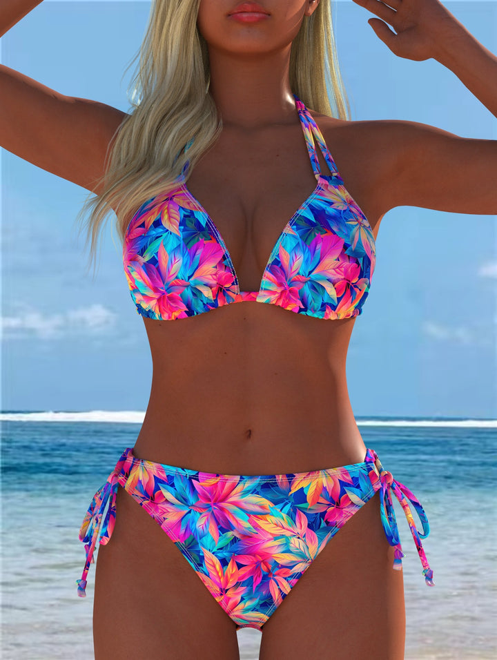 Damen Bikini-Set mit verspieltem Schnitt und trendigem Mustermix Drune